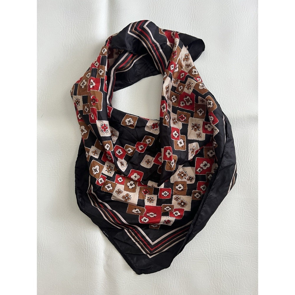 Unbranded Square Multicolor Scarf Neutral Sophisticate Boho Festival Geometric